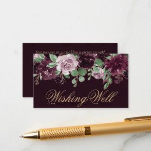 Moody Passions | Dramatic Purple Wine Wishing Well Enclosure Card