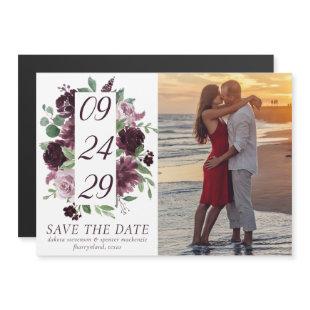 Moody Passions | Dramatic Wine Photo Save the Date Magnetic Invitation