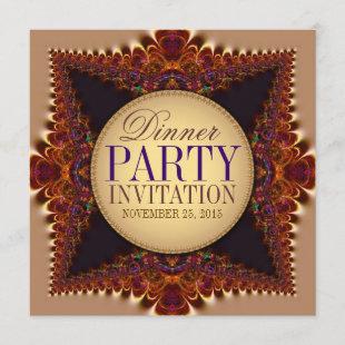 Moonlit Earth Lace Adult Dinner Party Invitations