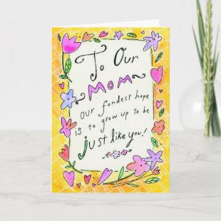 Mother's day colorful word customizable card