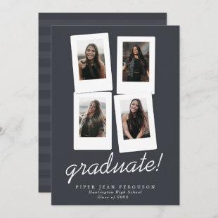 Multi Photo Modern Snapshots Graduation  Announcement