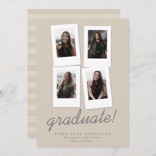 Multi Photo Modern Snapshots Graduation Announcement
