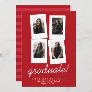 Multi Photo Modern Snapshots Graduation Announcement