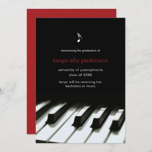Music Major Piano Graduation Invitation