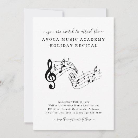 Music Studio Piano Violin Voice Recital Invitation
