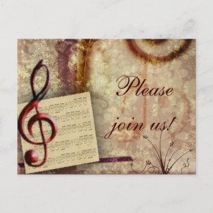 Musical Invitation Postcard