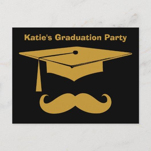 Mustache Graduation Invitation Postcard