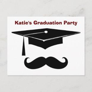 Mustache Graduation Postcard