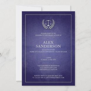 Navy and Silver Law School Graduation Announcement