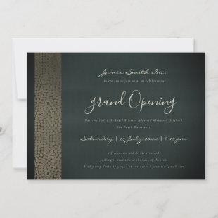 NAVY COPPER MOSAIC DOTS GRAND OPENING CEREMONY INVITATION