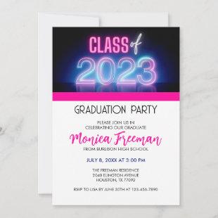 Neon Class of 2023 Graduation Party Invitation