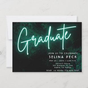 Neon Green Graduation Party Invitation
