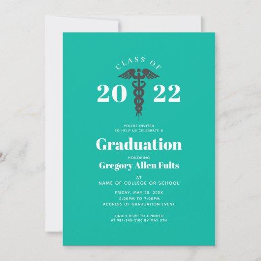 Neon Nurse Graduation Class of 2022 Caduceus Invitation