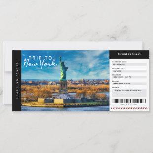New York Trip Boarding Pass Travel Vacation Ticket