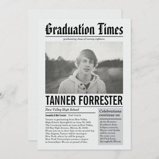 Newspaper Graduation Announcement