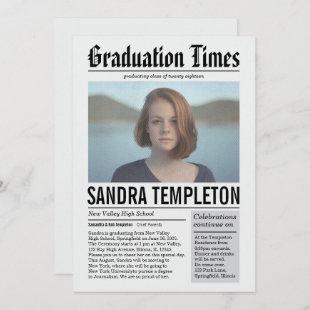 Newspaper in Color Graduation Announcement