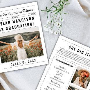 Newspaper Unique Class Of 2024 Graduation Invitation