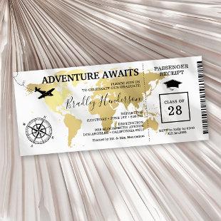 Next Adventure World Map Graduation Invitation