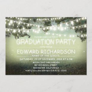 night lights rustic Graduation Party invitations