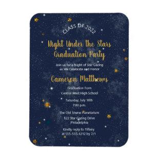 Night Under the Stars Blue | Gold Graduation Party Magnet