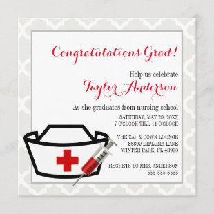 Nurse Cap  Nursing School Graduation Announcement