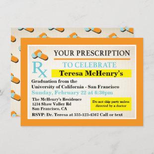 Nurse Doctor Medical Graduation Prescription label Invitation