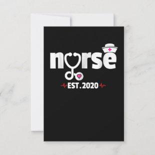Nurse Est 2020 RN Nursing School Graduation RSVP Card