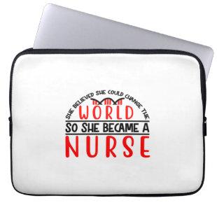 Nurse Gift | She Believed She Could Change Laptop Sleeve