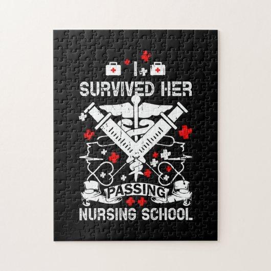 Nurse Gift | Survided Her Passing Nursing Jigsaw Puzzle