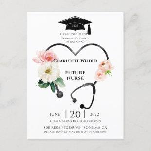 Nurse Graduation 2022 Floral Laurel Invitation