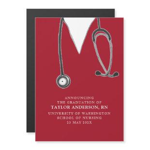 Nurse Graduation Announcement Red