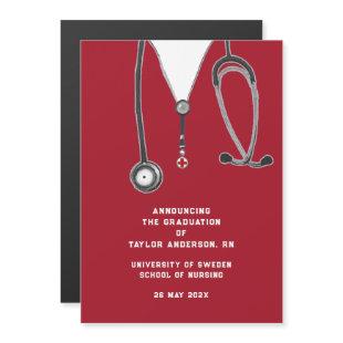 Nurse Graduation Announcement Red