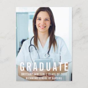 Nurse Graduation Modern Photo Announcement