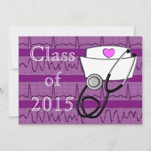Nurse Graduation Party Invitations EKG Paper VII