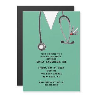 Nurse Graduation Party Magnetic Invitation