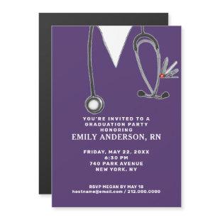 Nurse Graduation Party Magnetic Invitation
