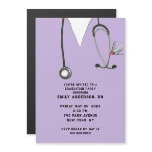 Nurse Nursing School Graduation Magnetic Invitation