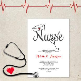 Nurse Pinning Ceremony Invite, fun RN graduation Invitation