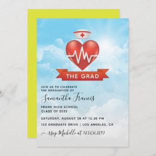 Nurse themed Graduation Party Invitation