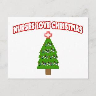 Nurses Love Christmas Holiday Postcard