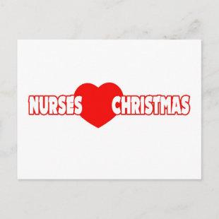 Nurses Love Christmas Holiday Postcard