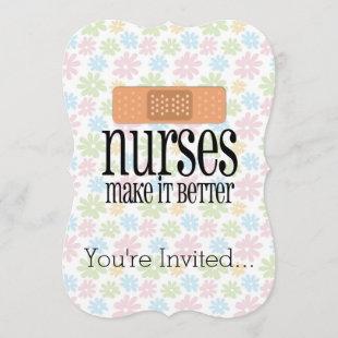 Nurses Make it Better, Cute Nurse Bandage Invitation