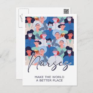 Nurses make the world a better place  postcard