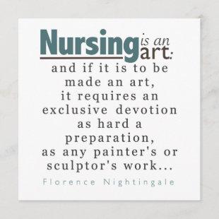 Nursing is an Art Graduation Announcement
