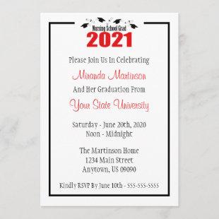 Nursing School 2021 Graduation Invite (Red Caps)
