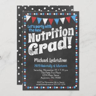 Nutritionist Graduation Party Invitation Red Blue