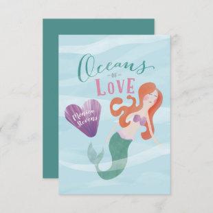 Oceans of Love Heart Shell Mermaid Valentine Invitation