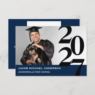 Off Center Numbers - 3x5 Graduation Announcement