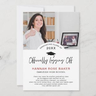 Officially Logging Off | Modern Graduation Photo Announcement