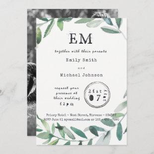 Olive Leaves Wedding/Engagement/Dinner Typeset Invitation